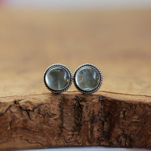 Fluorite Traditional Posts - Silversmith - Fluorite Earrings - Fluorite Post Earrings