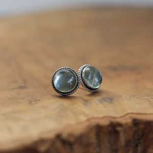 Fluorite Traditional Posts - Silversmith - Fluorite Earrings - Fluorite Post Earrings