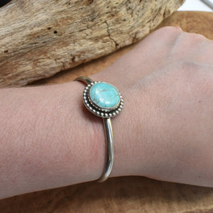 Turquoise Bracelet - Turquoise Cuff Bracelet - Turquoise Bangle - Silversmith Bracelet