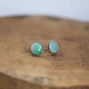 Big Jade Traditional Posts - Jade Posts - Jade Studs - .925 Sterling Silver - 12mm Jade Post Earrings