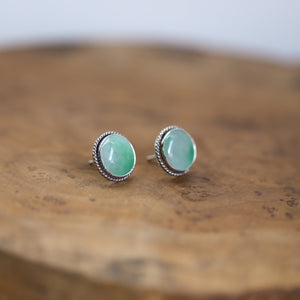 Big Jade Traditional Posts - Jade Posts - Jade Studs - .925 Sterling Silver - 12mm Jade Post Earrings