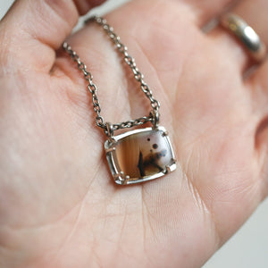 Ready to Ship - Montana Agate Pendant - .925 Sterling Silver Pendant - Montana Agate Necklace