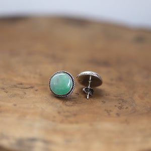 Big Jade Traditional Posts - Jade Posts - Jade Studs - .925 Sterling Silver - 12mm Jade Post Earrings