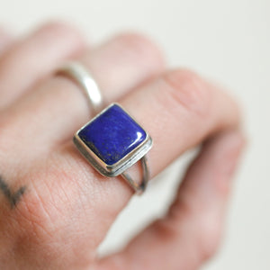 Blue Lapis Ring - AA Lapis Lazuli Ring - Silversmith - .925 Sterling Silver