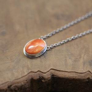 Spiny Oyster Pendant - Spiny Oyster Necklace - Chili Red Pendant - .925 Sterling Silver