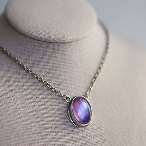 Amethyst Necklace - Purple Amethyst Pendant - Sterling Silver Chain Included