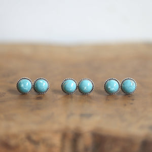 Traditional Turquoise Posts - Old Mine Turquoise - Ready to Ship - Turquoise Studs