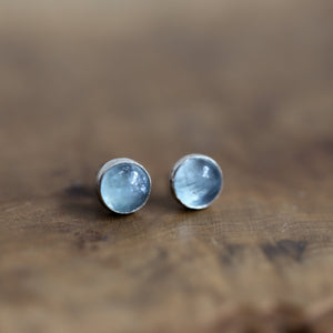 Morganite Post Earrings - Choose Your Stone - Morganite Studs - Aquamarine Posts - Sterling Silver