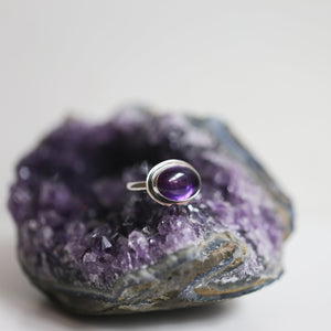 Amethyst East West Ring - Purple Amethyst Ring - AAA Amethyst - Silversmith - Sterling Silver