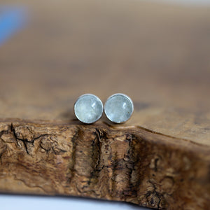 Morganite Post Earrings - Choose Your Stone - Morganite Studs - Aquamarine Posts - Sterling Silver