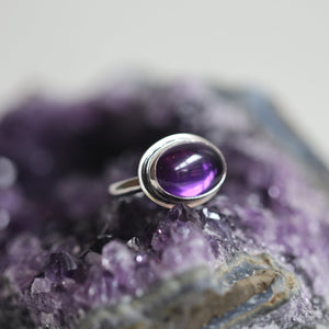 Amethyst East West Ring - Purple Amethyst Ring - AAA Amethyst - Silversmith - Sterling Silver