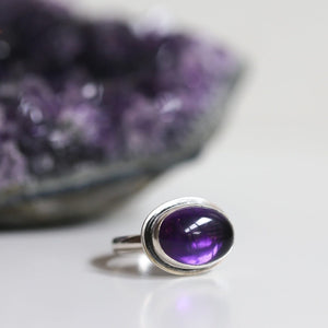 Amethyst East West Ring - Purple Amethyst Ring - AAA Amethyst - Silversmith - Sterling Silver