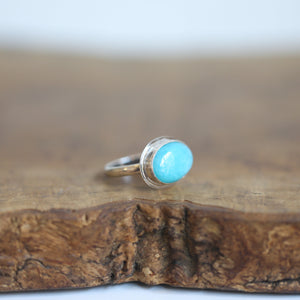 Amazonite East West Ring - Mint Colored Ring - Unique Silversmith - Silversmith Ring