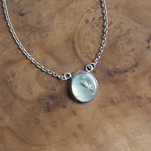 Prehnite Dew Drop Pendant - Green Prehnite Pendant - Prehnite Necklace - Sterling Silver