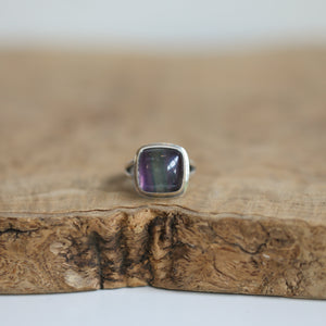 Chelsea Ring - Fluorite Ring - .925 Sterling Silver - Silversmith Ring - Multi-color Fluorite