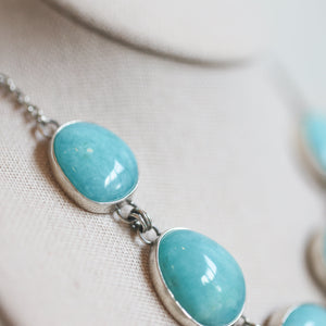 Amazonite 5 Stone Pendant - Silversmith Pendant - Sterling Silver Chain - OOAK