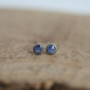 Blue Kyanite Earrings - .925 Sterling Silver Studs - Kyanite Posts - Kyanite Studs