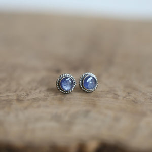 Blue Kyanite Earrings - .925 Sterling Silver Studs - Kyanite Posts - Kyanite Studs