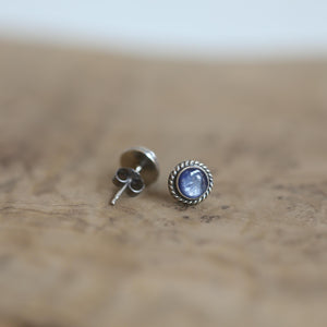 Blue Kyanite Earrings - .925 Sterling Silver Studs - Kyanite Posts - Kyanite Studs