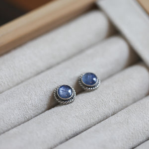 Blue Kyanite Earrings - .925 Sterling Silver Studs - Kyanite Posts - Kyanite Studs