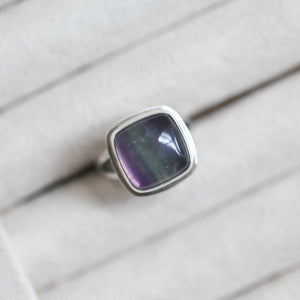 Chelsea Ring - Fluorite Ring - .925 Sterling Silver - Silversmith Ring - Multi-color Fluorite