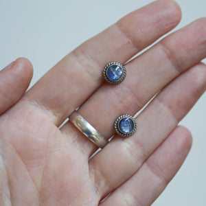 Blue Kyanite Earrings - .925 Sterling Silver Studs - Kyanite Posts - Kyanite Studs