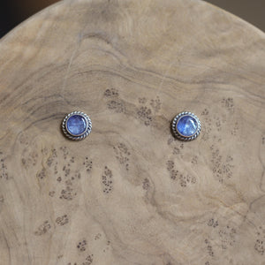 Blue Kyanite Earrings - .925 Sterling Silver Studs - Kyanite Posts - Kyanite Studs