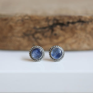 Blue Kyanite Earrings - .925 Sterling Silver Studs - Kyanite Posts - Kyanite Studs