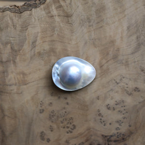 Deep Sea Hanging Rock - Blister Pearl Necklace - Blister Pearl Pendant - .925 Sterling Silver