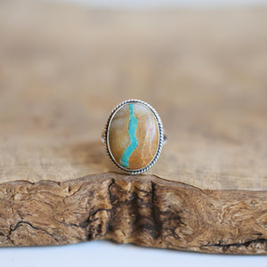 Ready to Ship - Royston Ribbon Turquoise Ring - OOAK Royston Ring - Royston Turquoise Ring