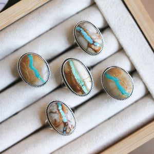 Ready to Ship - Royston Ribbon Turquoise Ring - OOAK Royston Ring - Royston Turquoise Ring