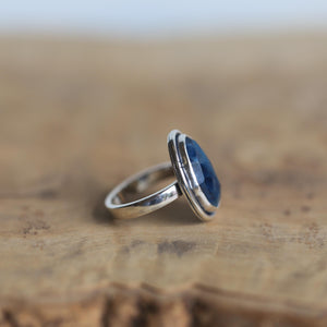 Chunky Apatite Boho Ring - .925 Sterling Silver - Apatite Silversmith Ring