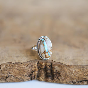 Ready to Ship - Royston Ribbon Turquoise Ring - OOAK Royston Ring - Royston Turquoise Ring