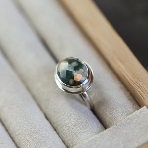 Ocean Jasper East West Oval Ring - .925 Sterling Silver - Choose Your Stone = Silversmith Ring