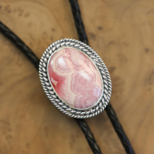 Ready to Ship - Rhodochrosite Bolo - Sterling Silver - Rhodochrosite Necklace - OOAK