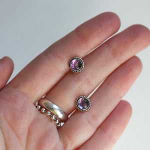 Amethyst Traditional Posts - .925 Sterling Silver - Amethyst Studs Earrings