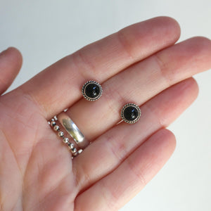 Black Onyx Traditional Posts - .925 Sterling Silver - Onyx Studs - Silversmith Posts