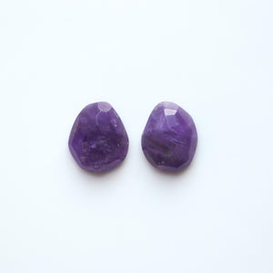 Amethyst French Clip Earrings - Chunky Amethyst Earrings - Silversmith Earrings - Sterling Silver