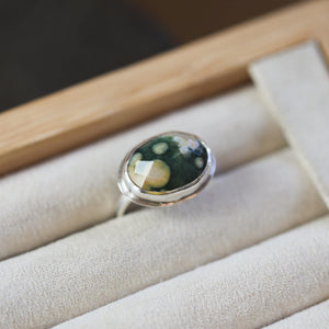 Ocean Jasper East West Oval Ring - .925 Sterling Silver - Choose Your Stone = Silversmith Ring