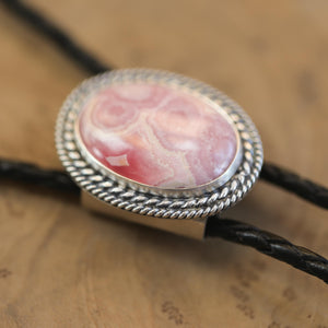 Ready to Ship - Rhodochrosite Bolo - Sterling Silver - Rhodochrosite Necklace - OOAK