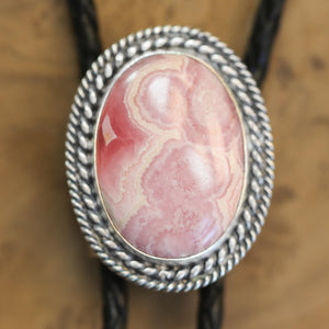 Ready to Ship - Rhodochrosite Bolo - Sterling Silver - Rhodochrosite Necklace - OOAK