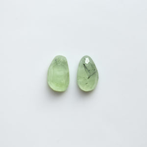 Prehnite Drop Earrings - Prehnite Earrings - French Clip Earrings - Silversmith Earrings - OOAK