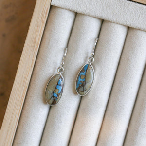 Ready to Ship - Royston Ribbon Earrings - Royston Turquoise Earrings - .925 Sterling Silver - OOAK