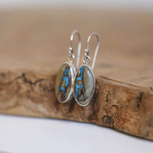 Ready to Ship - Royston Ribbon Earrings - Royston Turquoise Earrings - .925 Sterling Silver - OOAK