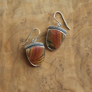 Ready to Ship - Red Creek Jasper Earrings - .925 Sterling Silver Ring - Silversmith - Jasper Drop Earrings