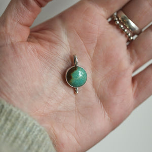 Ready to Ship - Turquoise Pendant - Turquoise Sweetheart Necklace - .925 Sterling Silver