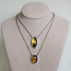 Chiapas Amber Necklace - Yellow Amber Pendant - Sterling Silver - Ready to Ship