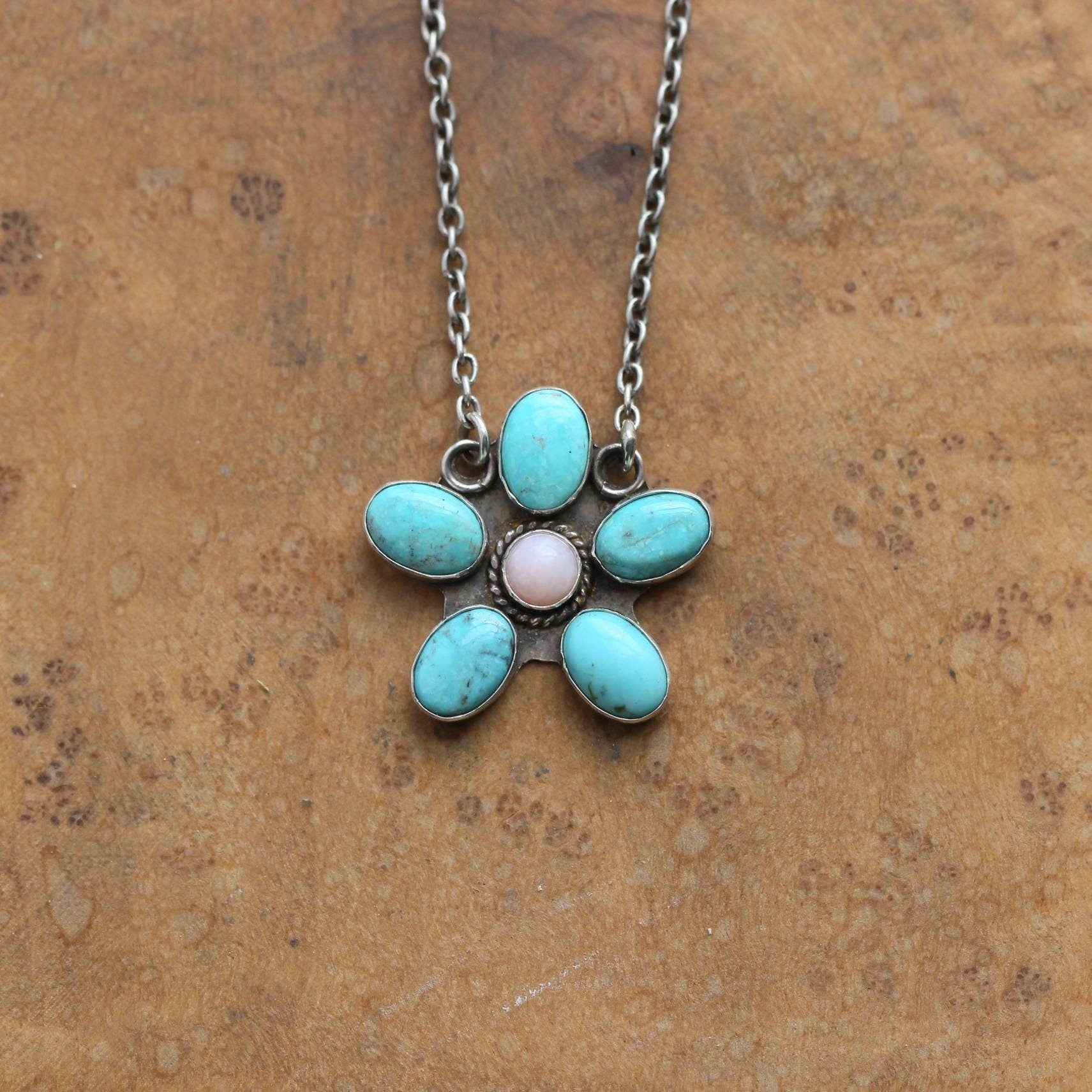 Buy The Turquoise Stone Flower Pendant Necklace