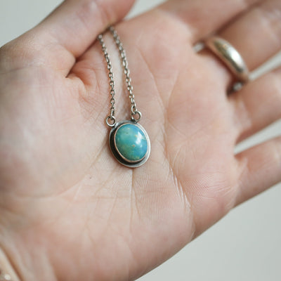 Jewellery Gifts Symbolising Hope, Optimism, Happiness. Azure Opal Necklace  – Florin & Finch